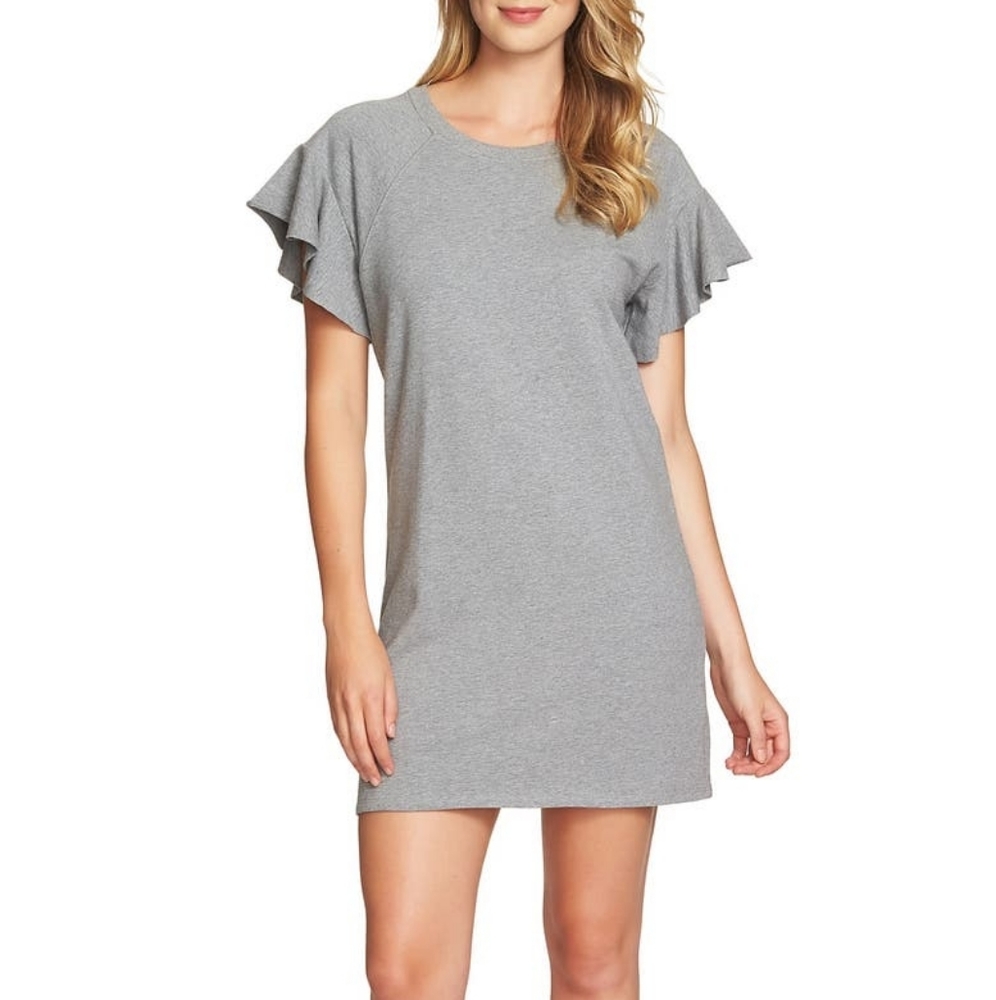 1.State Grey French Terry T-Shirt Dress